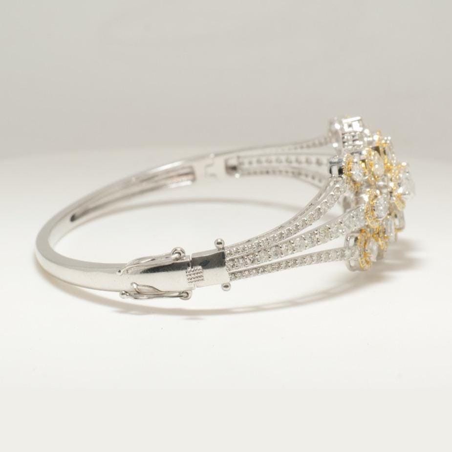 Floral Cluster Natural Diamond Bold Bracelet