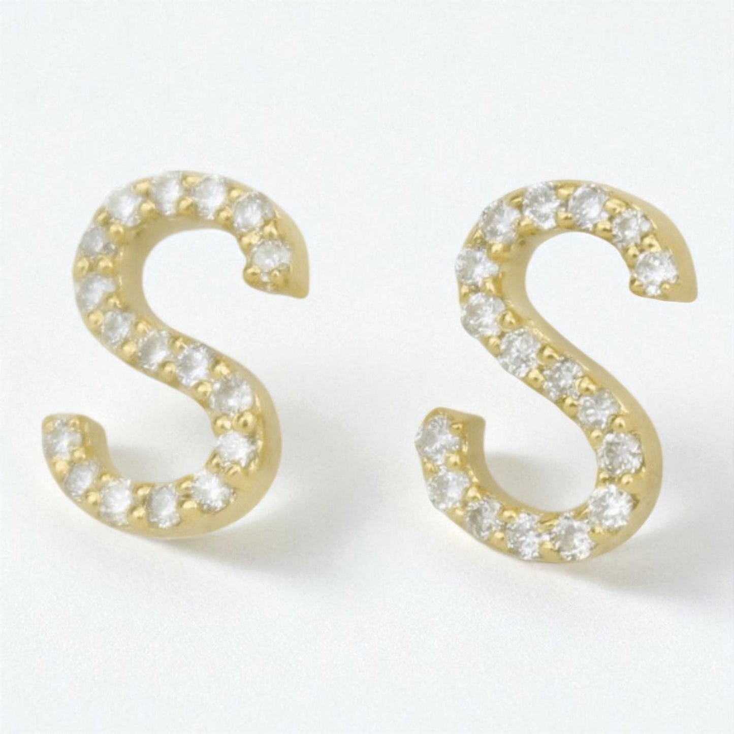 S-Initial Stud Earrings