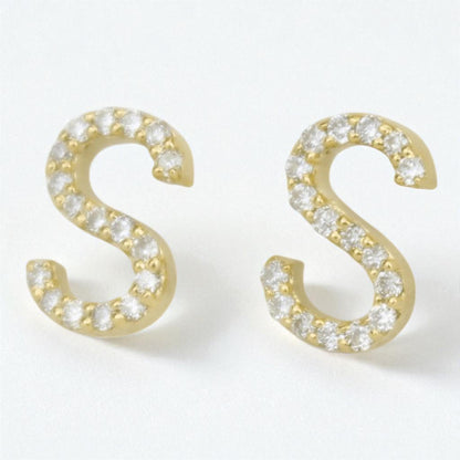 S-Initial Stud Earrings
