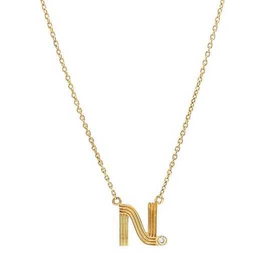 Personalized Initial Natural Diamond Necklace