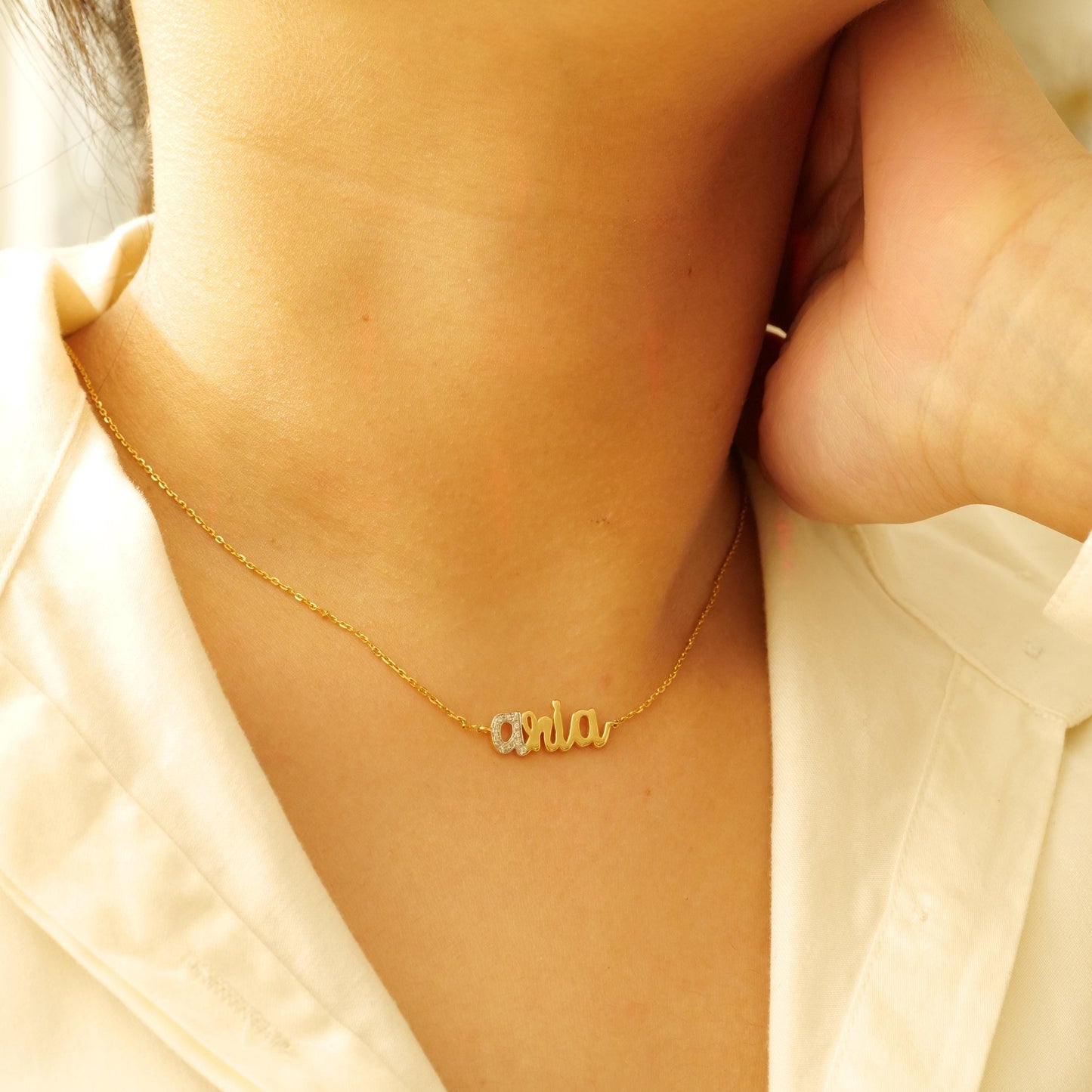 Personalized Name Diamond Necklace