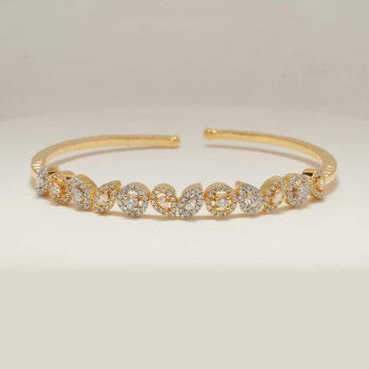 Pear & Marquise Cuff Natural Diamond Open Bracelet