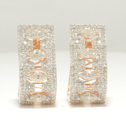 Marquise Diamond Huggie Earrings