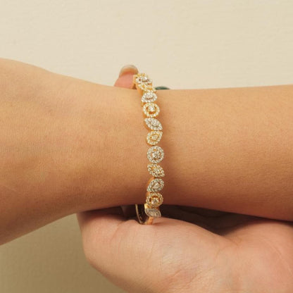 Pear & Marquise Cuff Natural Diamond Open Bracelet