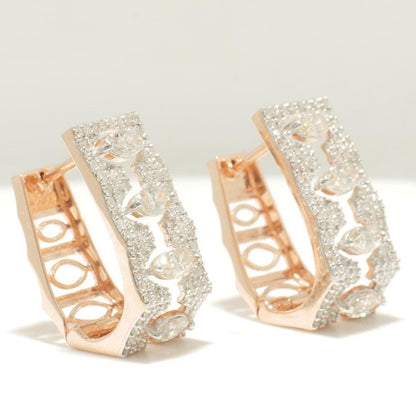 Marquise Diamond Huggie Earrings