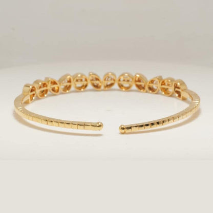 Pear & Marquise Cuff Natural Diamond Open Bracelet
