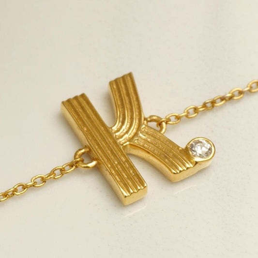Personalized Flute Initial Diamond Bracelet
