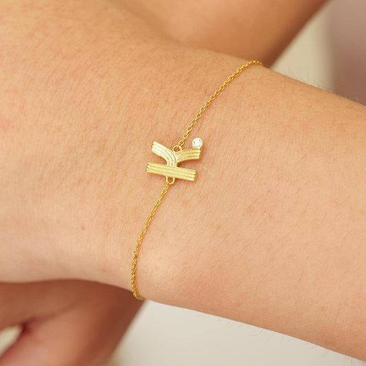 Personalized Flute Initial Diamond Bracelet