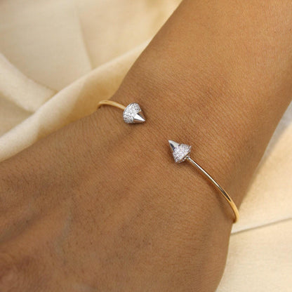 Cone End Natural Diamond Minimalistic Stacking Bracelet