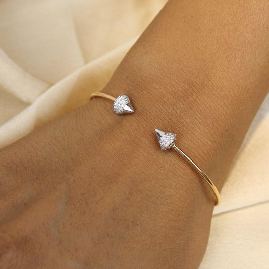 Cone End Natural Diamond Minimalistic Stacking Bracelet