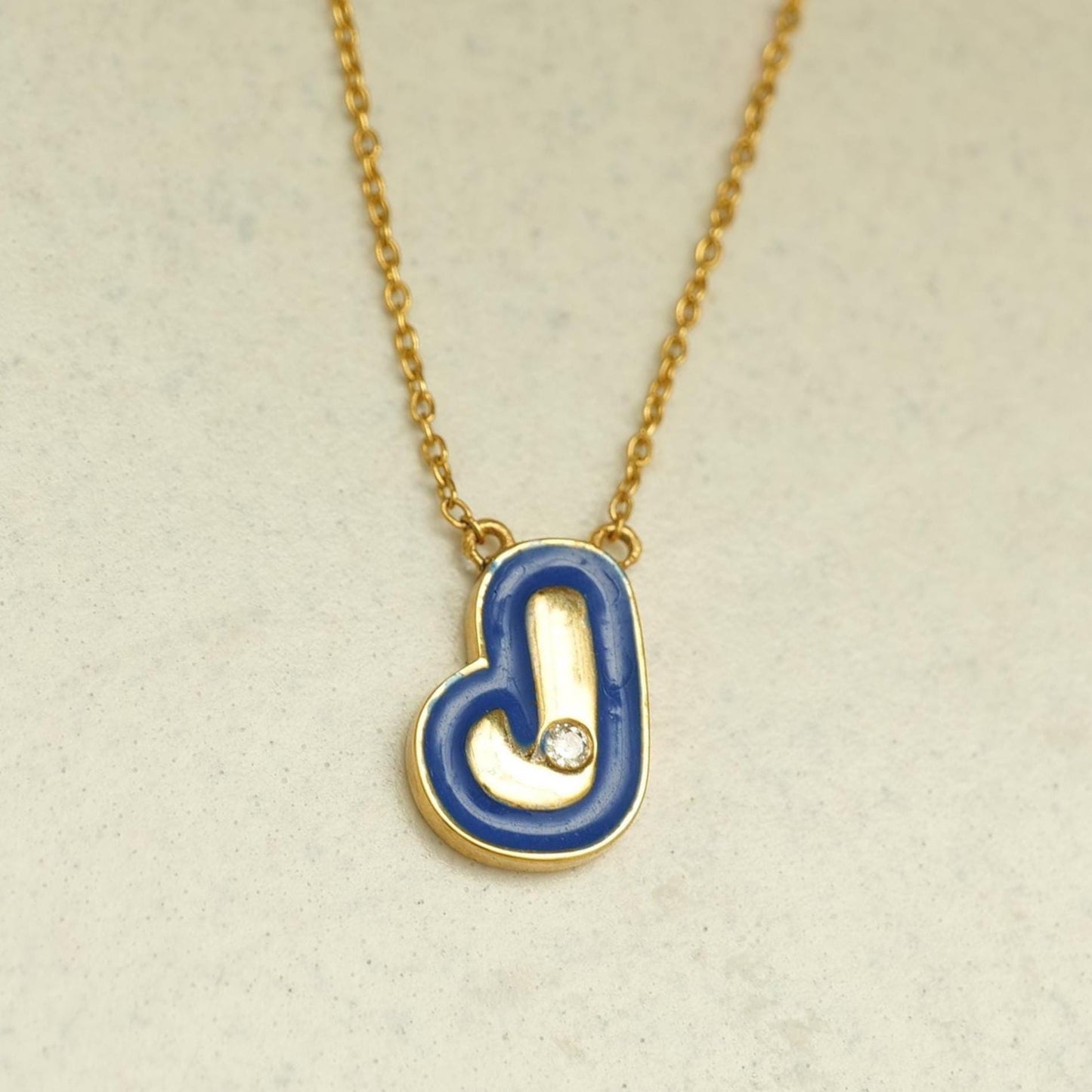 Personalized Initial Enamel Pendant Necklace