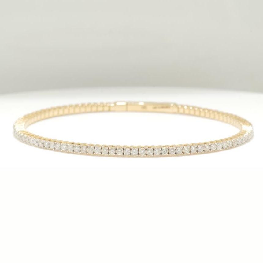 Single Row Sleek Natural Diamond Bangle Bracelet