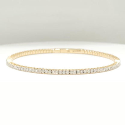 Single Row Sleek Natural Diamond Bangle Bracelet