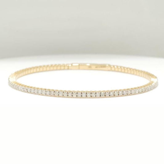 Single Row Sleek Natural Diamond Bangle Bracelet