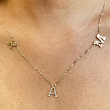 Personalized Initials Diamond Necklace
