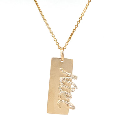 Personalized Nameplate Diamond Pendant Necklace