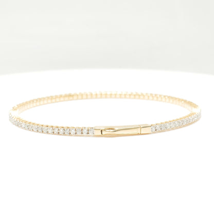 Single Row Sleek Natural Diamond Bangle Bracelet