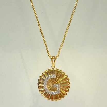 Personalized Initial Medallion Diamond Necklace