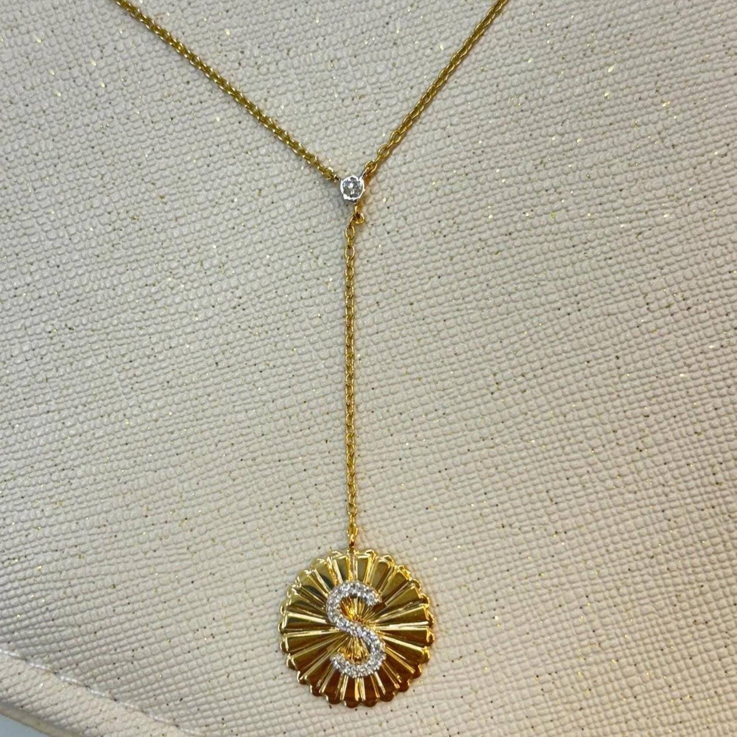 Personalized Initial Lariat Diamond Necklace
