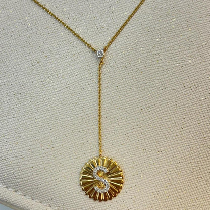 Personalized Initial Lariat Diamond Necklace