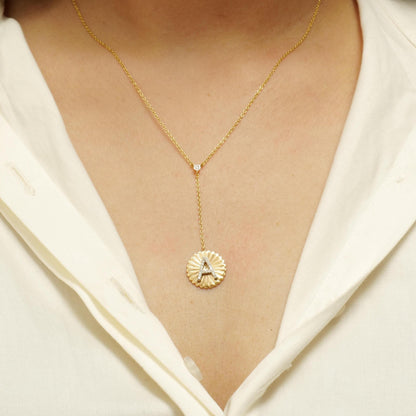 Personalized Initial Lariat Diamond Necklace