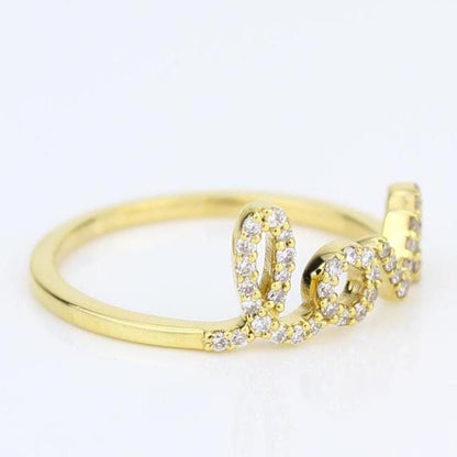 Love Script Diamond Ring