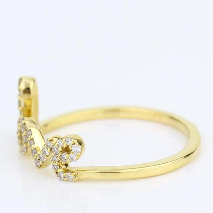 Love Script Diamond Ring
