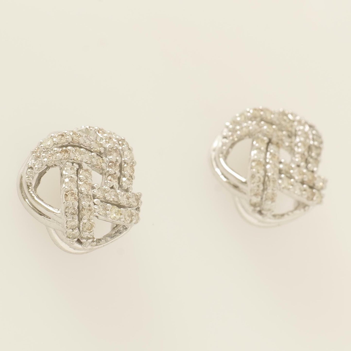 Knot Diamond Stud Earrings