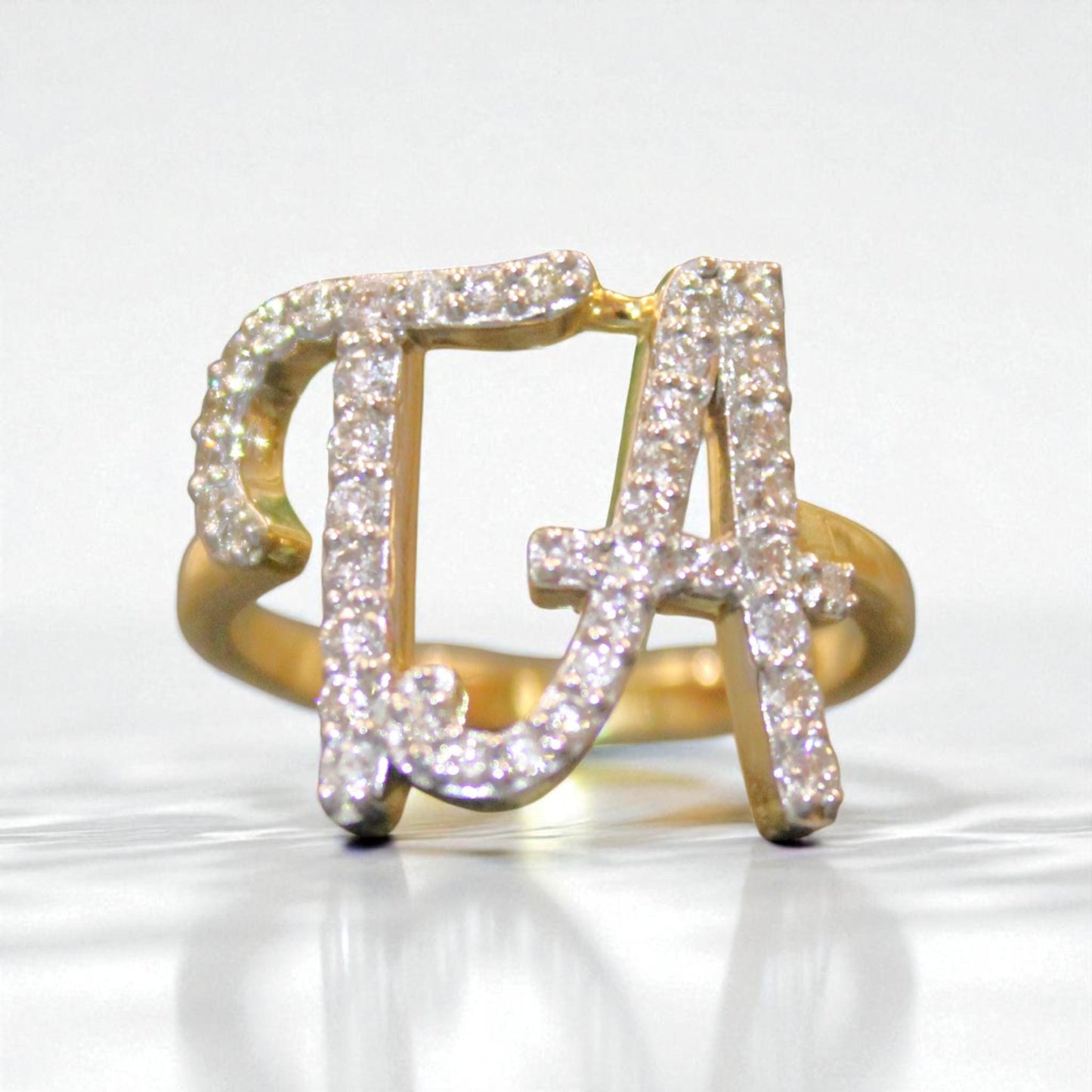 Personalized Double Initial Diamond Ring