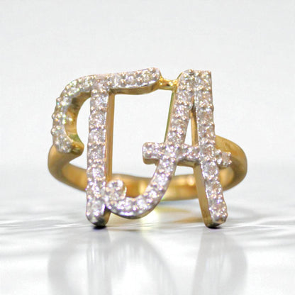 Personalized Double Initial Diamond Ring