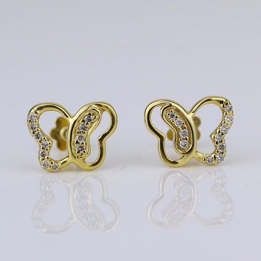 Kids Butterfly Diamond Stud Earrings