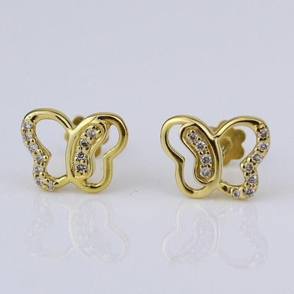 Kids Butterfly Diamond Stud Earrings
