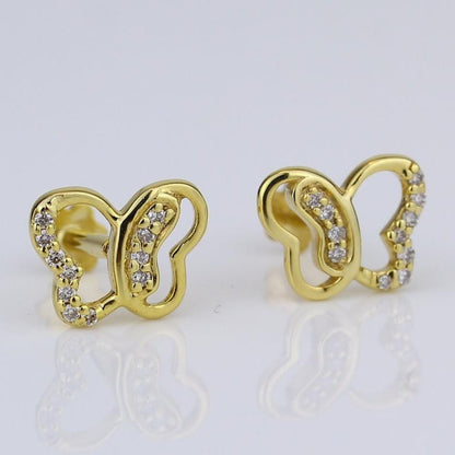Kids Butterfly Diamond Stud Earrings