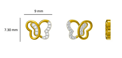 Kids Butterfly Diamond Stud Earrings
