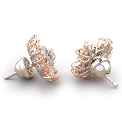 Leaflet Floral Diamond Stud Earrings