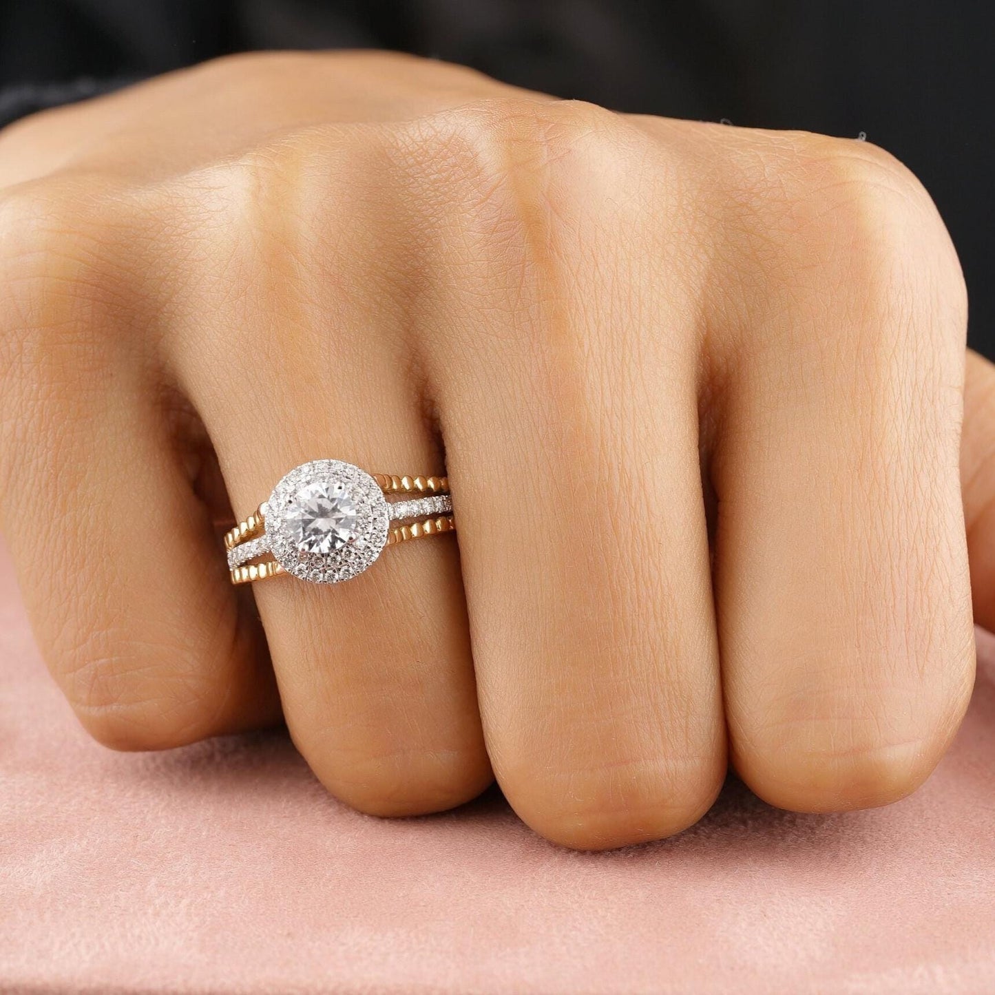 Halo Solitaire Ring
