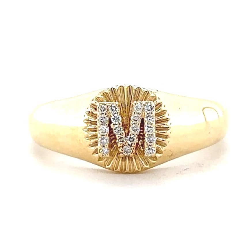 Personalized Medallion Initial Diamond Ring
