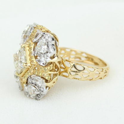 Yellow Sapphire Natural Diamonds Engagement Ring