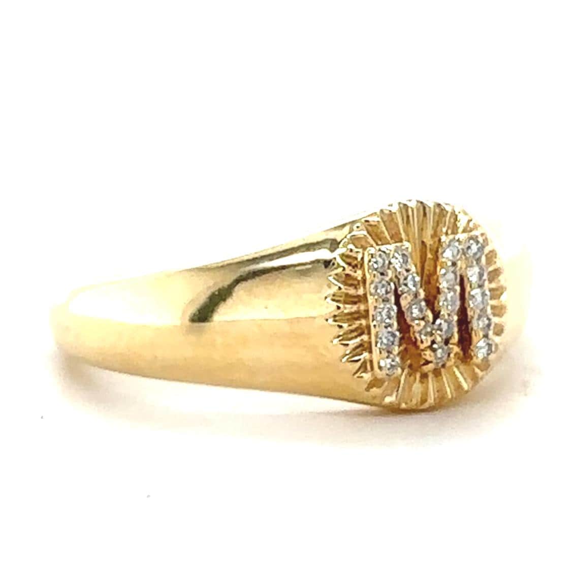 Personalized Medallion Initial Diamond Ring