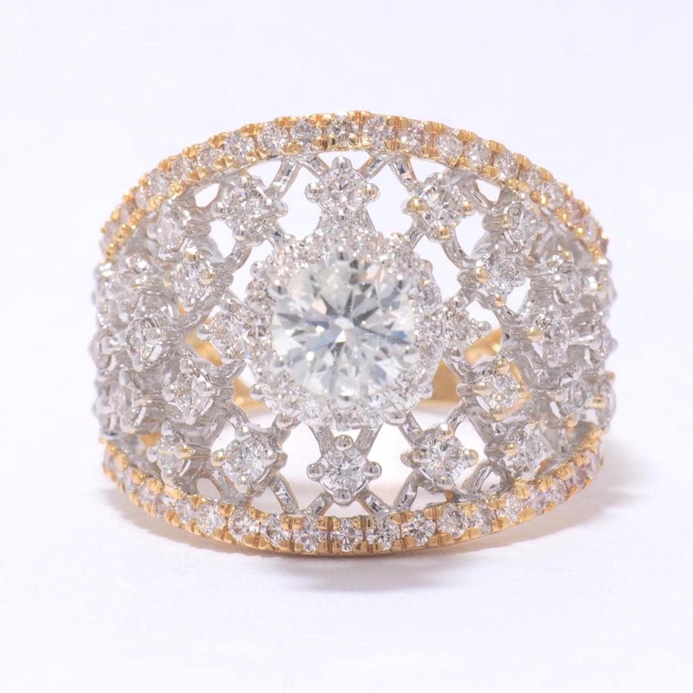 Solitaire Broad Natural Diamond Ring