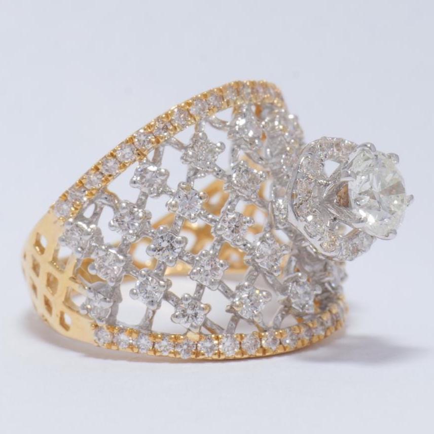 Solitaire Broad Natural Diamond Ring