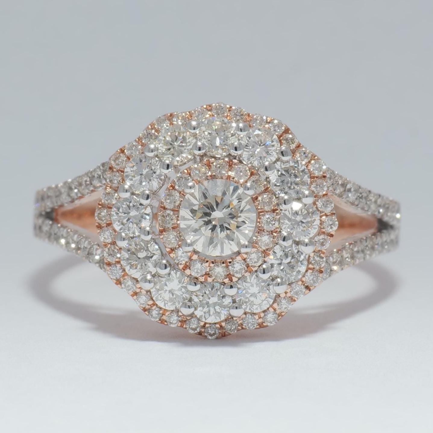 Flower Solitaire Cluster Diamond Ring
