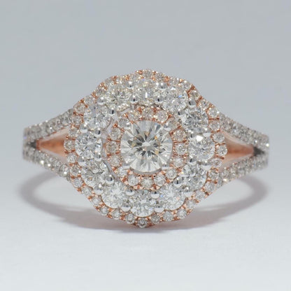 Flower Solitaire Cluster Diamond Ring