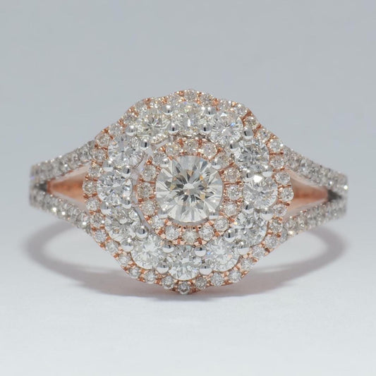 Flower Solitaire Cluster Diamond Ring