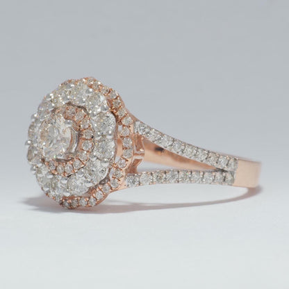 Flower Solitaire Cluster Diamond Ring