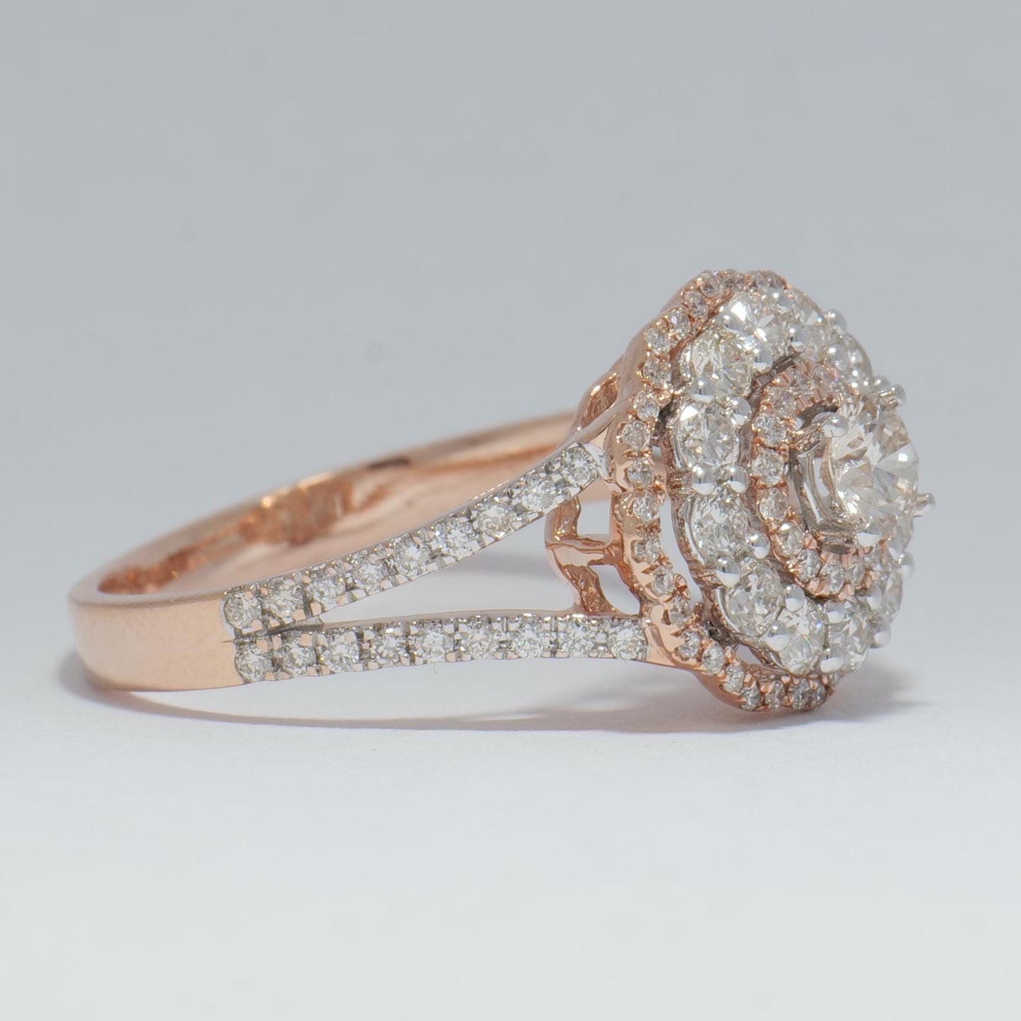 Flower Solitaire Cluster Diamond Ring