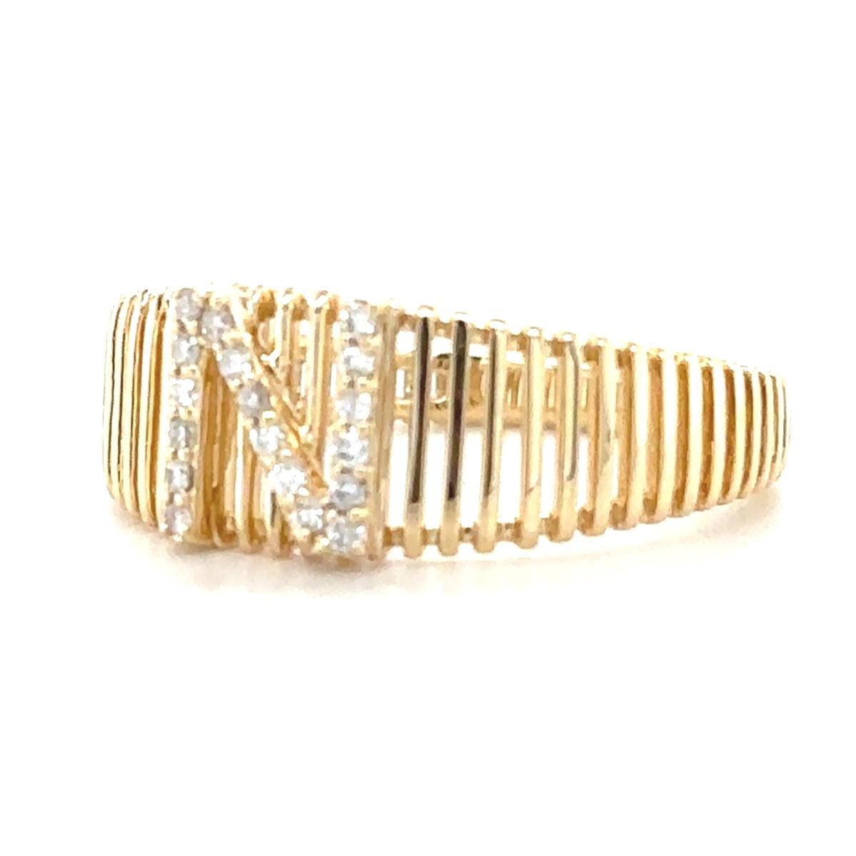 Personalized Initial Letter Diamond Ring