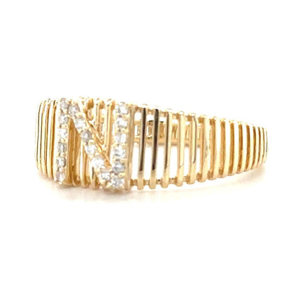 Personalized Initial Letter Diamond Ring