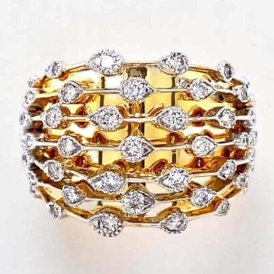Wide Band Diamond Broad Ring