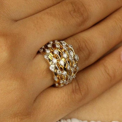 Wide Band Diamond Broad Ring